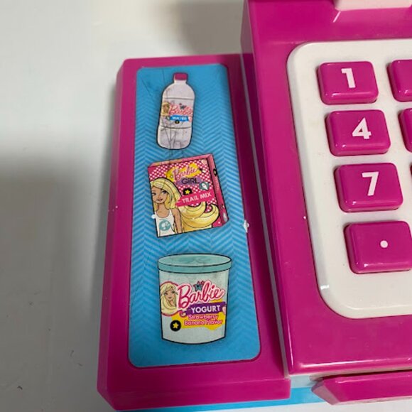 Barbie Pink Blue Play Money Counter Scanner Sound Electronic Toy Cash Register - Picture 6 of 10